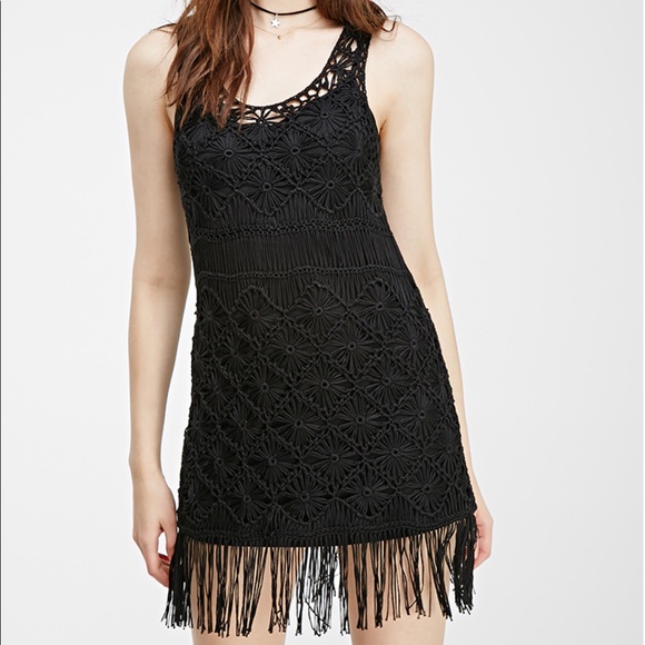 FOREVER 21 Fringe Macrame Dress - Picture 1 of 3
